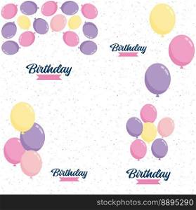 Happy Birthday design with a realistic cake illustration and confetti