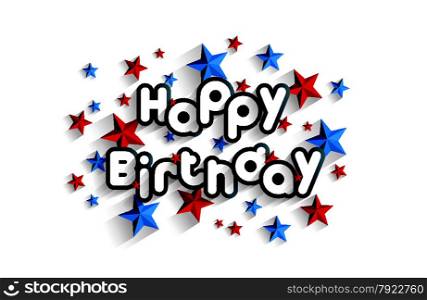Happy Birthday Greeting Card On Stars Background vector Illustration