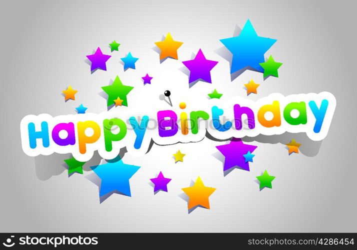 Happy Birthday Greeting Card Vector Illustration