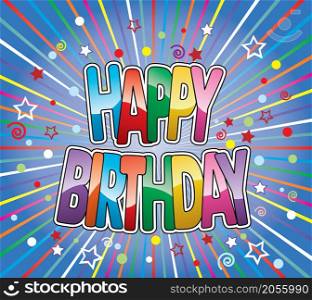 happy birthday greeting on colorful background vector