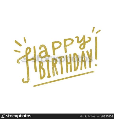 Happy birthday hand drawn lettering vector image