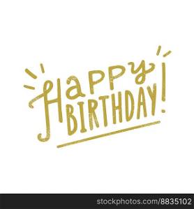 Happy birthday hand drawn lettering vector image
