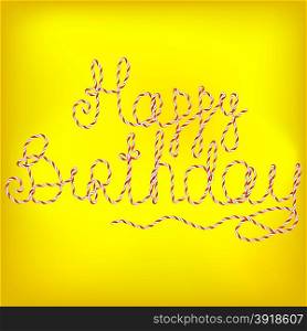 Happy Birthday. Happy Birthday Isolated on Yellow Soft Background