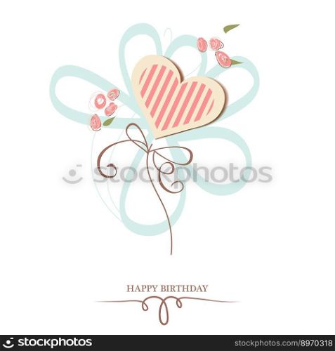 Happy birthday heart vector image