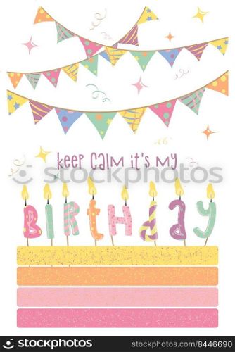 happy birthday, holiday card, confetti cake vector