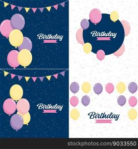 Happy Birthday in a bold. geometric font with a pattern of birthday candles in the background