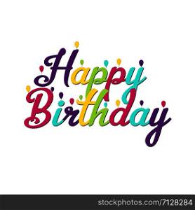 Happy birthday inscription with balloons. vector eps10. Happy birthday inscription with balloons