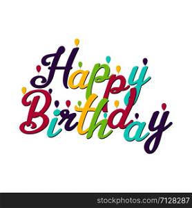 Happy birthday inscription with balloons. vector eps10. Happy birthday inscription with balloons