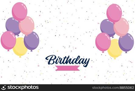 Happy Birthday lettering text banner with balloon Background