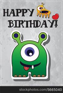 Happy birthday monster card