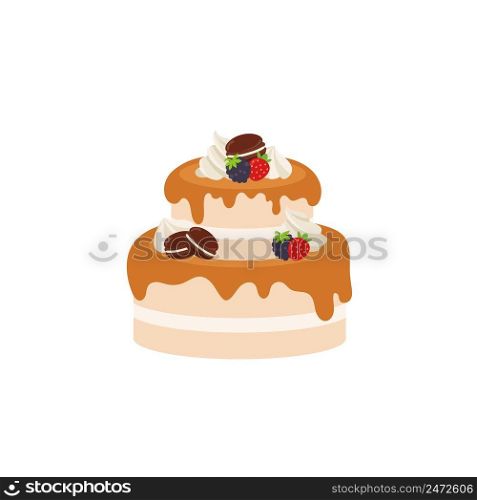 Happy birthday party birthday cake box fruit Cake caramel Cake Celebration Party birthday candles set isolated flat vector graphic design illustration And icon elements