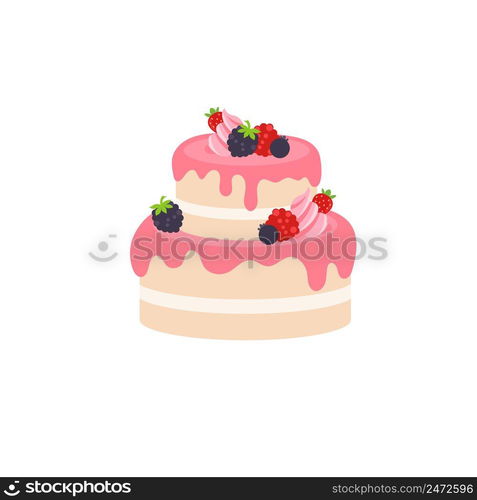 Happy birthday party birthday cake box fruit cake Celebration Party birthday candles set isolated flat vector graphic design illustration And icon elements