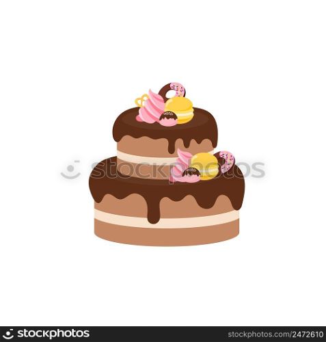 Happy birthday party birthday cake box fruit Cake Chocolate Cake Ce≤bration Party birthday cand≤s set isolated flat vector graφc design illustration And icon e≤ments