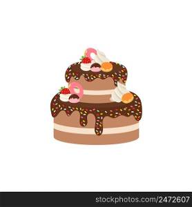 Happy birthday party birthday cake box fruit Cake Chocolate Cake Celebration Party birthday candles set isolated flat vector graphic design illustration And icon elements