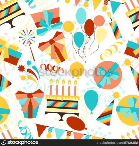 Happy Birthday party seamless pattern.