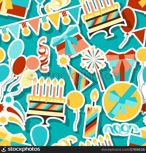 Happy Birthday party seamless pattern.