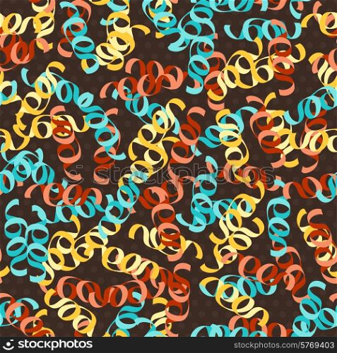 Happy Birthday party seamless pattern with serpentine.