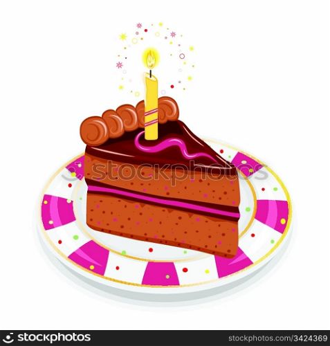 Happy birthday - slice of festive cake