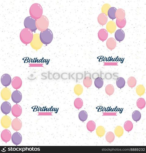 Happy Birthday text with a 3D. glossy finish and abstract shapes