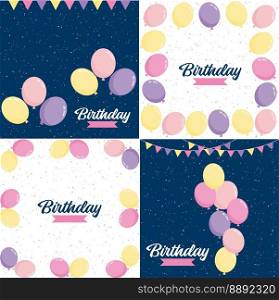 Happy Birthday text with a shiny. metallic finish and abstract background