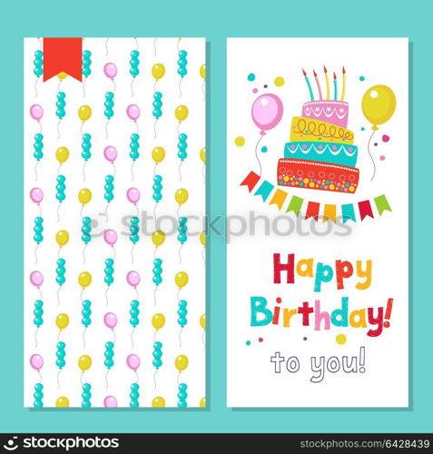 Happy birthday. The invitation to the birthday in the style of a circus show. Vector illustration.