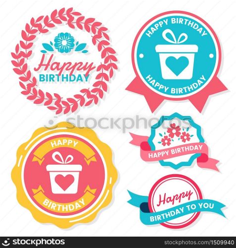 Happy Birthday Vector Logo for banner, poster, flyer