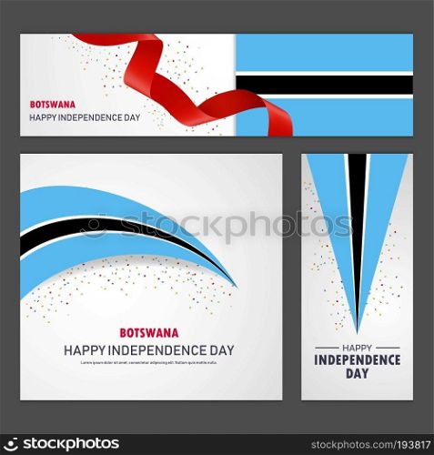 Happy Botswana independence day Banner and Background Set