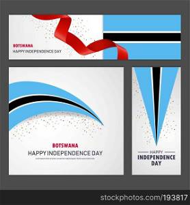 Happy Botswana independence day Banner and Background Set