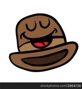 happy bowler hat cartoon illustration