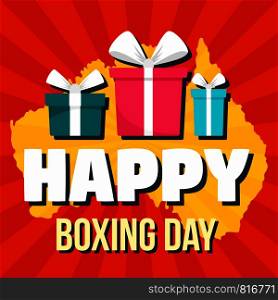 Happy boxing day concept background. Flat illustration of happy boxing day vector concept background for web design. Happy boxing day concept background, flat style