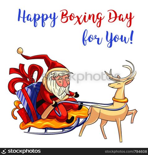 Happy boxing day for you concept banner. Cartoon illustration of happy boxing day for you vector concept banner for web design. Happy boxing day for you concept banner, cartoon style