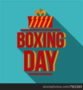 Happy boxing day logo set. Flat set of happy boxing day vector logo for web design. Happy boxing day logo set, flat style