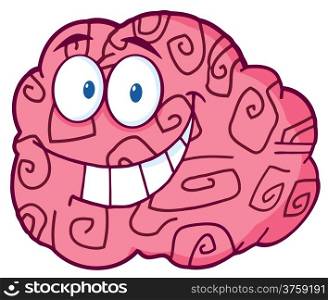 Happy Brain Cartoon Character