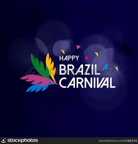 Happy Brazilian Carnival Day. carnival creative typography on blue background. For web design and application interface, also useful for infographics. Vector illustration.
