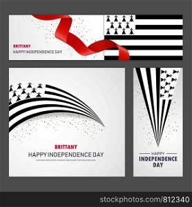 Happy Brittany independence day Banner and Background Set