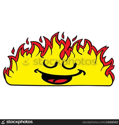 happy burning fire fire cartoon illustration