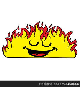 happy burning fire fire cartoon illustration