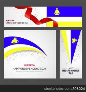 Happy Buryatia independence day Banner and Background Set
