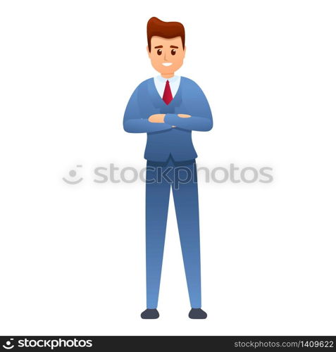 Happy businessman icon. Cartoon of happy businessman vector icon for web design isolated on white background. Happy businessman icon, cartoon style