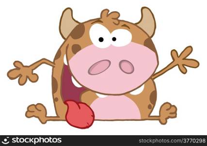 Happy Calf Cartoon Character