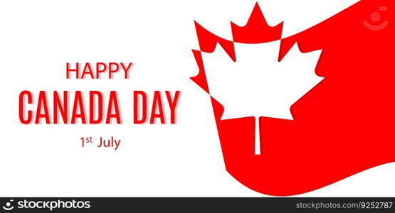 Happy Canada Day background with red maple leaf. Vector illustration. Happy Canada Day background with red maple leaf