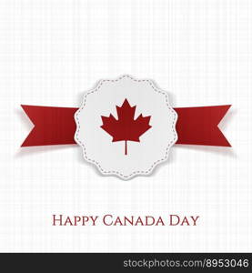 Happy canada day paper label with type vector image