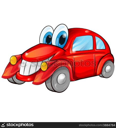 happy car cartoon isolated on white background