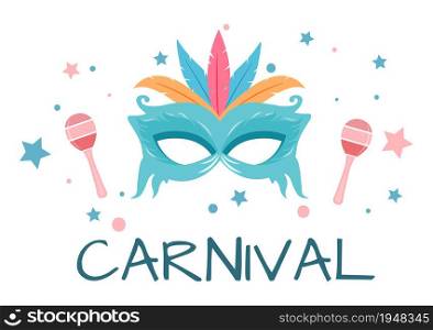 Happy Carnival Celebration Background Vector Illustration. People festival With Colorful Party, Confetti, Dance, Music and bright Costumes for Poster