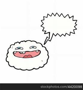 happy cartoon cloud with speech bubble