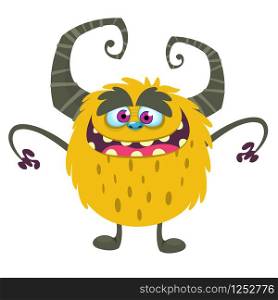 Happy cartoon monster. Vector Halloween illustration