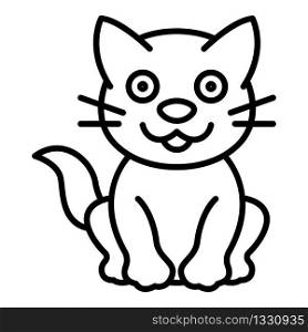 Happy cat icon. Outline happy cat vector icon for web design isolated on white background. Happy cat icon, outline style