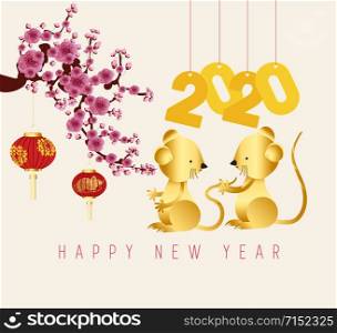 Happy chinese new year 2020. Year of the Rat