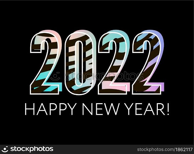 Happy chinese new year 2022. Striped fluffy black and orange funny numbers 2022. Year of the tiger. happy new year. Happy chinese new year 2022. Striped fluffy black and orange funny numbers 2022. Year of the tiger. Inscription: happy new year