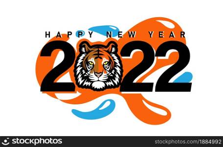 Happy Chinese new year 2022 - year of the Tiger. Lunar New Year design template